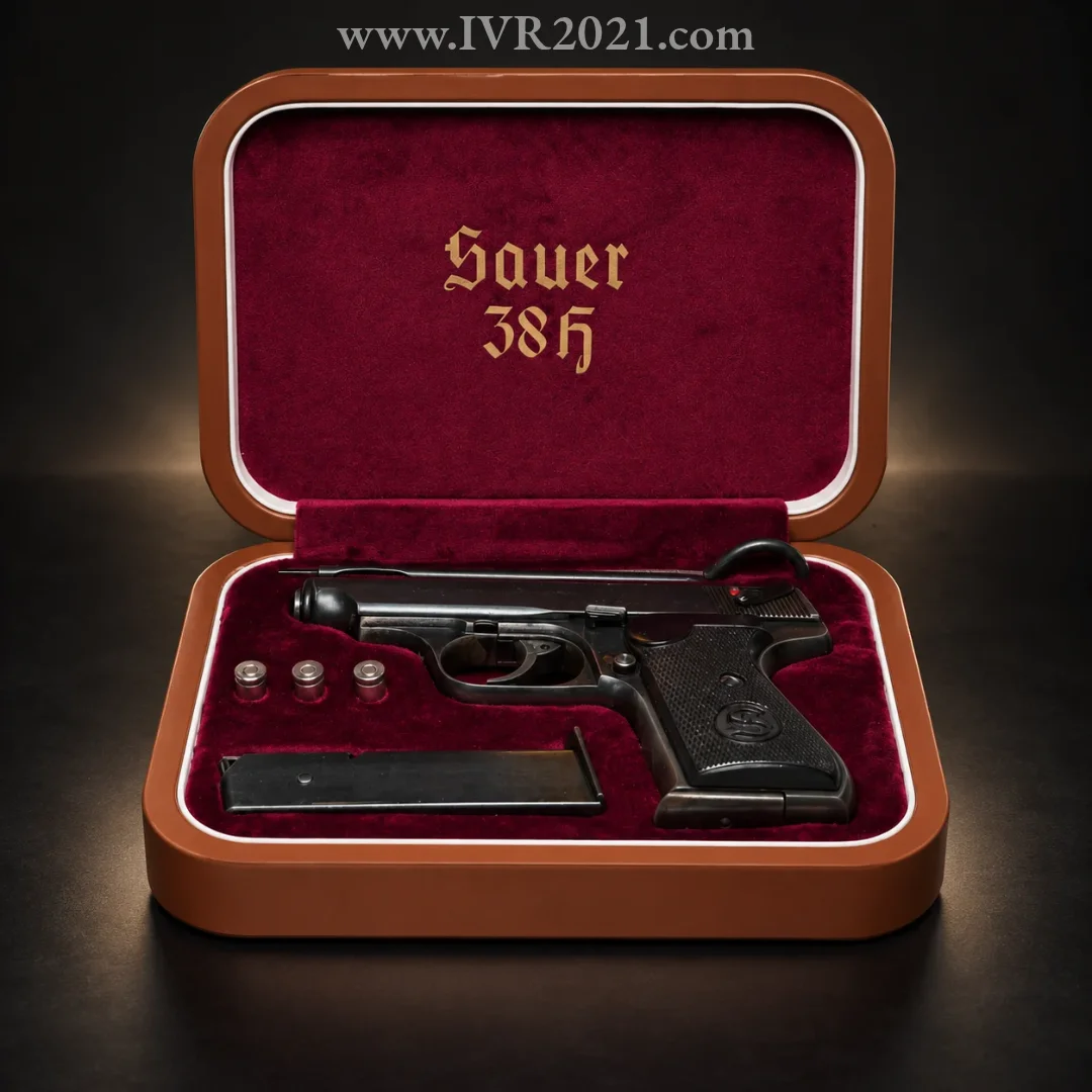 Pre order - Sauer 38H presentation case Brown/purple ww2 style!