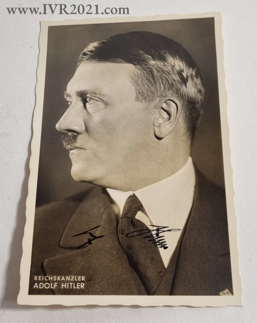 Adolf Hitler signed postcard